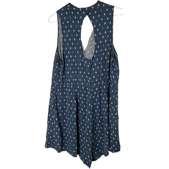 Torrid Ikat Challis Button Front Romper Tribal Track 2X Women’s Blue 11274830. - Picture 3 of 8